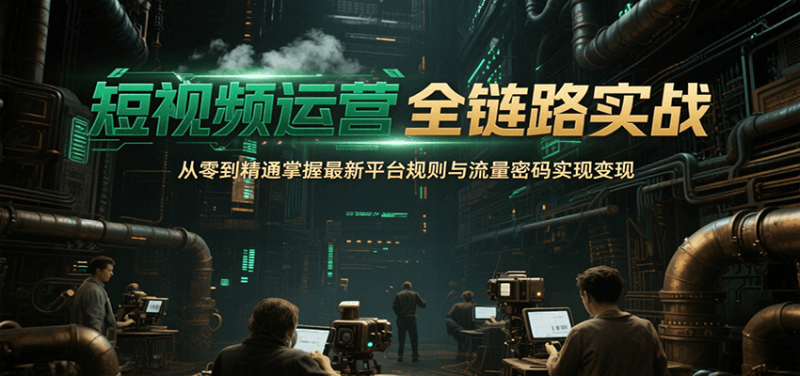 短视频运营全链路实战，从零到精通掌握最新平台规则与流量密码实现变现-阿灿说钱