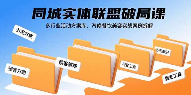 同城实体联盟破局课,多行业活动方案库,汽修餐饮美容实战案例拆解 -1 同城实体联盟破局课,多行业活动方案库,汽修餐饮美容实战案例拆解 -1