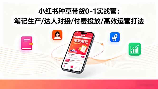 小红书种草带货0-1实战营:笔记生产/达人对接/付费投放/高效运营打法 -1 小红书种草带货0-1实战营:笔记生产/达人对接/付费投放/高效运营打法 -1