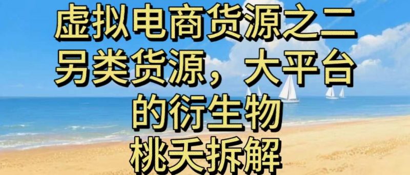 虚拟电商之二—另类的货源，大平台的衍生物 -1