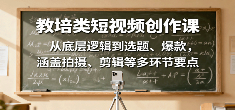 教培类短视频创作课:从底层逻辑到选题、爆款,涵盖拍摄、剪辑等多环节要点 -1 教培类短视频创作课:从底层逻辑到选题、爆款,涵盖拍摄、剪辑等多环节要点 -1