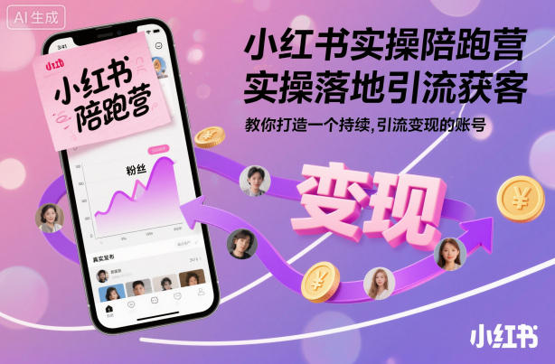 小红书实操陪跑营,实操落地引流获客,教你打造一个持续引流变现的账号 -1 小红书实操陪跑营,实操落地引流获客,教你打造一个持续引流变现的账号 -1