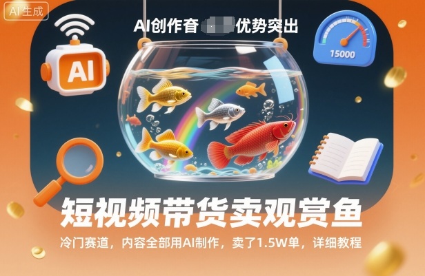 短视频带货卖观赏鱼,冷门赛道,内容全部用AI制作,卖了1.5W单,详细教程 -1 短视频带货卖观赏鱼,冷门赛道,内容全部用AI制作,卖了1.5W单,详细教程 -1