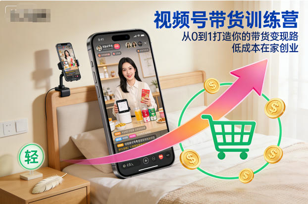 视频号带货训练营，从0到1打造你的带货变现路，低成本在家创业 -1