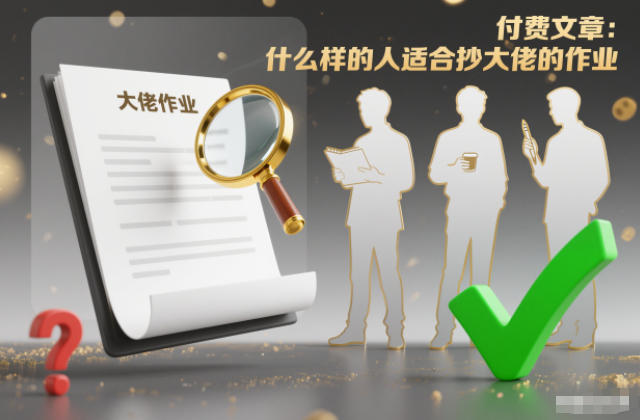 付费文章:什么样的人适合抄大佬的作业? -1 付费文章:什么样的人适合抄大佬的作业? -1
