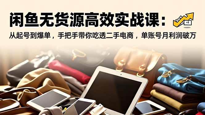 闲鱼无货源高效实战课:从起号到爆单,手把手带你吃透二手电商,单账号月利润破万 -1 闲鱼无货源高效实战课:从起号到爆单,手把手带你吃透二手电商,单账号月利润破万 -1