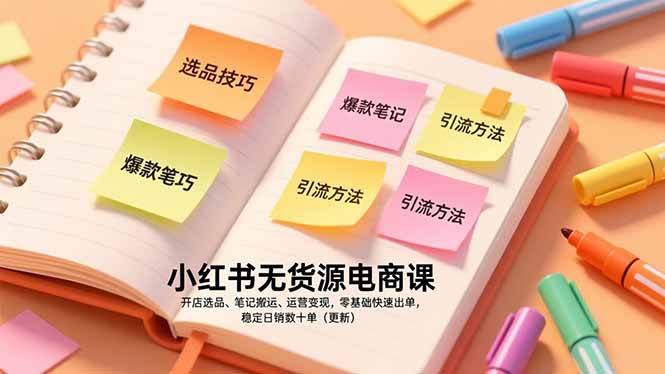 小红书无货源电商运营变现课【捞第一桶金】零基础快速出单（2026更新）