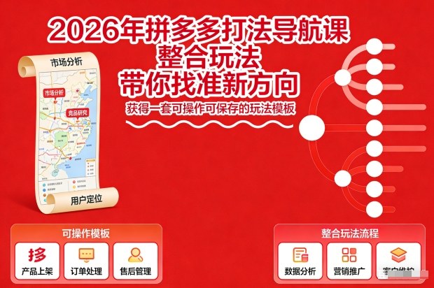 2026年拼多多打法导航课,整合玩法,带你找准新方向,获得一套可操作可保存的玩法模板 -1 2026年拼多多打法导航课,整合玩法,带你找准新方向,获得一套可操作可保存的玩法模板 -1