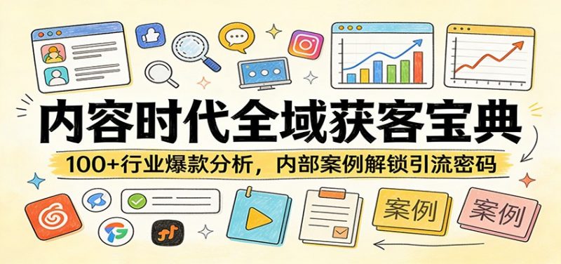 内容时代全域获客宝典：100+行业爆款分析，内部案例解锁引流密码-阿灿说钱