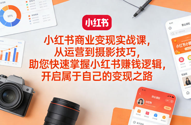 小红书商业变现实战课，从运营到摄影技巧，助您快速掌握小红书賺钱逻辑，开启属于自己的变现之路-阿灿说钱