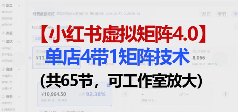 小红书虚拟矩阵4.0技术:单店4带1矩阵(共65节,可工作室放大) -1 小红书虚拟矩阵4.0技术:单店4带1矩阵(共65节,可工作室放大) -1