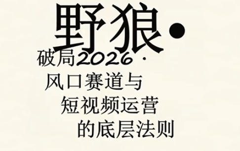 野狼团队·多平台实操运营课,覆盖AI口播、服装、好物、漫剪等热门玩法(更新4月) -1 野狼团队·多平台实操运营课,覆盖AI口播、服装、好物、漫剪等热门玩法(更新4月) -1