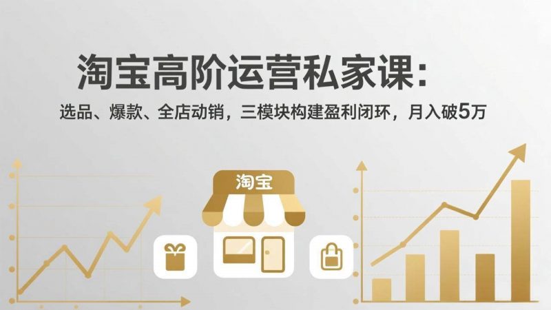 淘宝高阶运营私家课（更新26年4月）：选品、爆款、全店动销，三模块构建盈利闭环，月入破5万 -1
