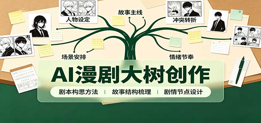 AI漫剧大树创作:剧本构思课程讲解,软件插件配置,配套工具资料完整梳理-阿灿学库